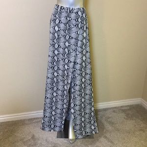 CLUB LONDON Snake Print Wrap Front Maxi Skirt